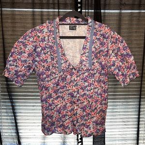 Reclaimed Vintage Floral Peplum Shirt